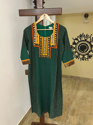 Forest green charm kurta