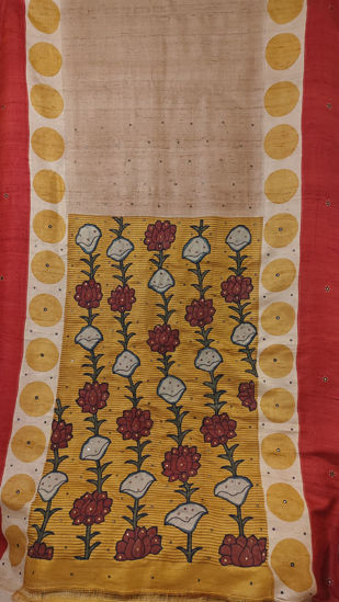 Bold Blooms on Tussar