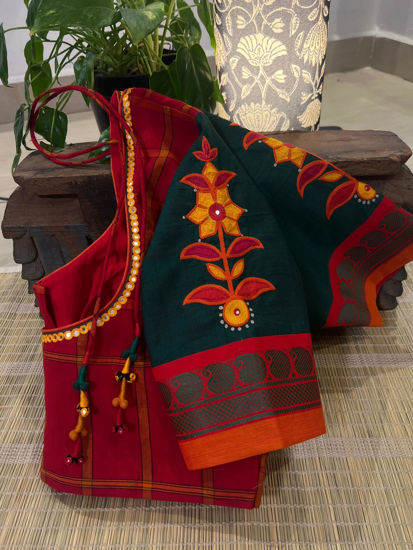 Echoes of Kandangi – Red & Emerald Green