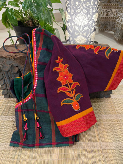 Echoes of Kandangi – Bluish Green & Purple