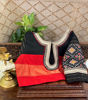 Charcoal & Red — A Bold ikkat Silk Classic