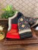 Charcoal & Red — A Bold ikkat Silk Classic