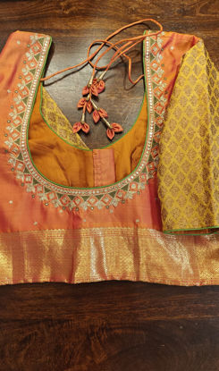Peach & Brocade in turmeric