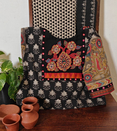 🎨 Kalamkari Meets Block Print