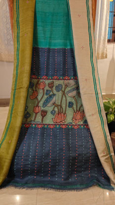 🌿 Charcoal Charm in Tussar 🌿