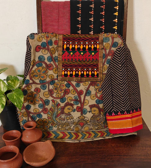 🌿 Kalamkari Meets chevron prints🌿