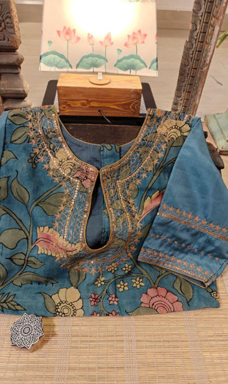 Baby Blue Kalamkari