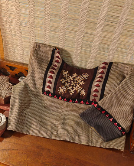 Snuff Brown Kolam Checks