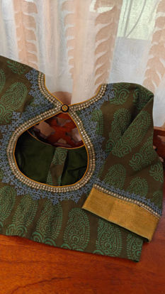 Sage Block Printed Handloom | Kutchi Blue