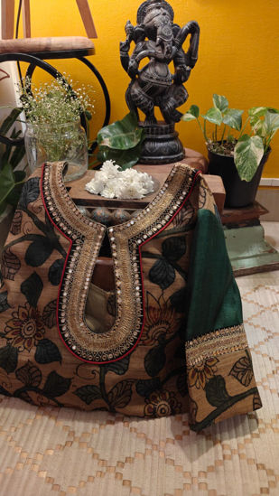 Floral Kalamkari in Quiet Gold