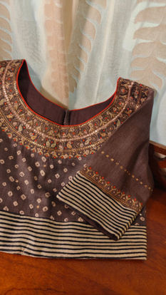Grey bandhani silk