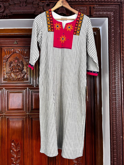 The Kotpad Red Yoke Kurta