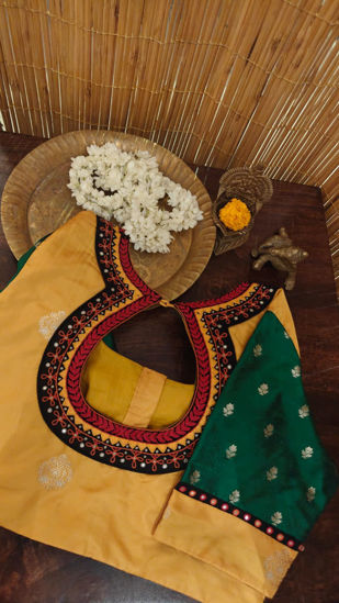 Turmeric & Green Pure Kanjivaram Silk