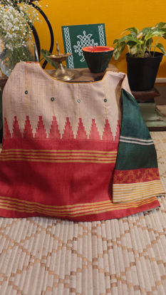 Ivory Tussar with Ganga Jamuna Borders