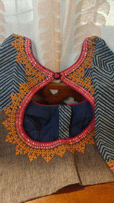 Indigo with Kutchi Embroidery in Mustard