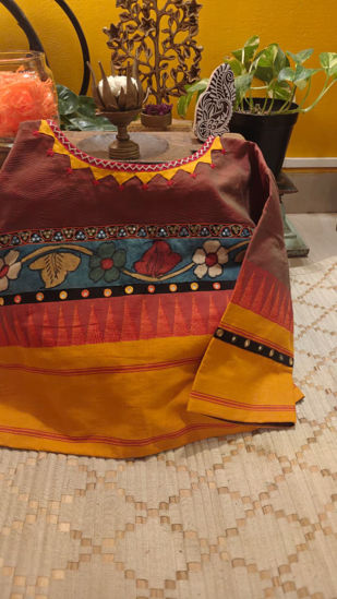 Ganga Jamuna Kanchi Cotton with Kalamkari