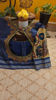 Blue Narayanpet with ochre sleeve