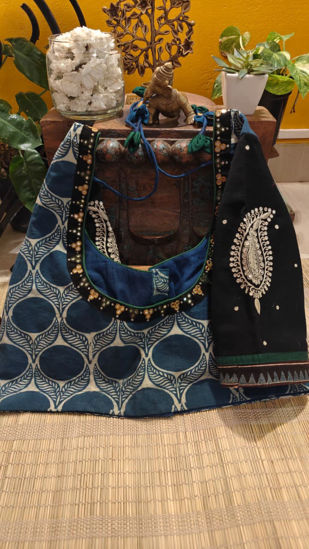 Indigo, Black & Ivory Threads