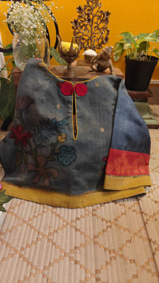 English Blue Kalamkari, Chanderi