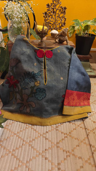 English Blue Kalamkari, Chanderi